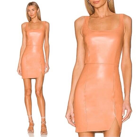 n:PHILANTHROPY Dresses & Skirts - NWT n:PHILANTHROPY Nuevo Vegan Leather Sleeveless Mini Dress in Camel Sz M